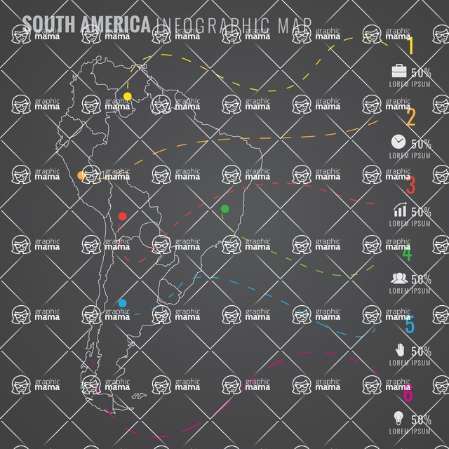Infographic Templates Collection - Vector, Photoshop, PowerPoint, Google Slides - South America Map Infographic Template with Countries